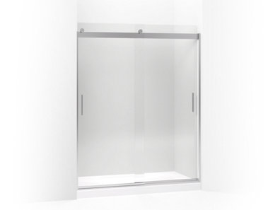 Levity® Sliding shower door, 74" H x 56-5/8 - 59-5/8" W, with 3/8" thick Crystal Clear glass
