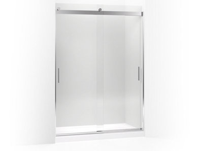 Levity® Sliding shower door, 78" H x 56-5/8 - 59-5/8" W, with 5/16" thick Crystal Clear glass