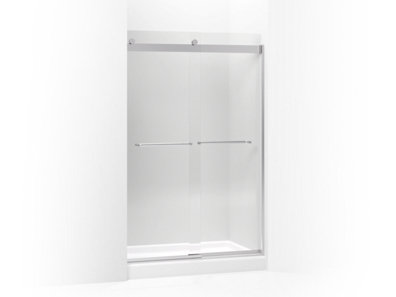 Levity® Sliding shower door, 74" H x 44-5/8 - 47-5/8" W, with 1/4" thick Crystal Clear glass