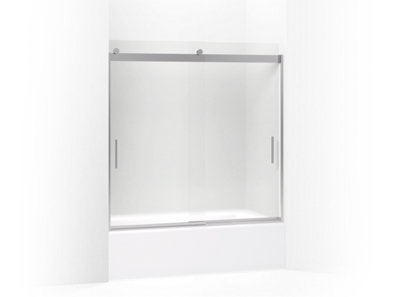 Levity® Sliding bath door, 59-3/4" H x 56-5/8 - 59-5/8" W, with 1/4" thick Frosted glass
