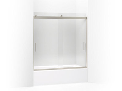 Levity® Sliding bath door, 59-3/4" H x 56-5/8 - 59-5/8" W, with 1/4" thick Crystal Clear glass