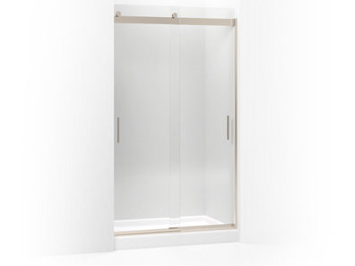 Levity® Sliding shower door, 82" H x 44-5/8 - 47-5/8" W, with 3/8" thick Crystal Clear glass