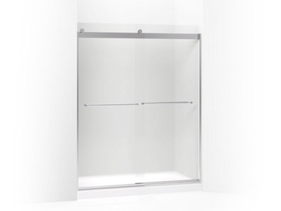 Levity® Sliding shower door, 74" H x 56-5/8 - 59-5/8" W, with 1/4" thick Frosted glass