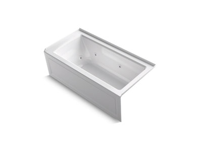 Archer® 60" x 30" three-side integral flange whirlpool bath with right-hand drain, heater, and Comfort Depth® design