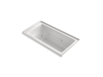 Archer® 60" x 30" alcove whirlpool bath with integral flange and right-hand drain
