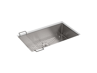 Strive® 32" undermount single-bowl kitchen sink with accessories