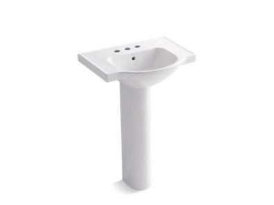 Veer® 24" pedestal bathroom sink with 4" centerset faucet holes