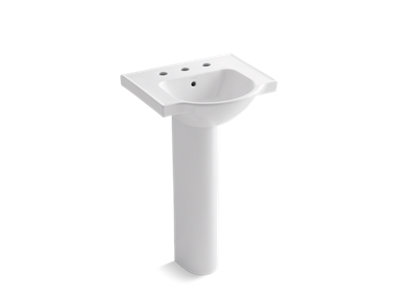 Veer® 21" pedestal bathroom sink with 8" widespread faucet holes