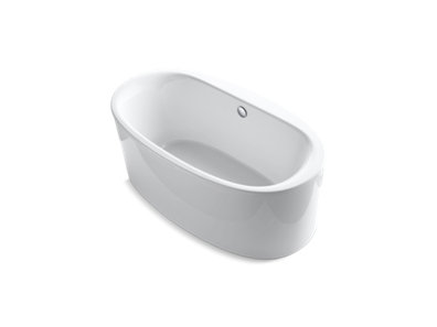 Sunstruck® 65-1/2" x 35-1/2" oval freestanding bath with straight shroud and center drain
