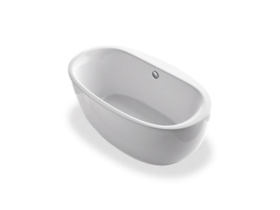 Sunstruck® 65-1/2" x 35-1/2" oval freestanding bath with fluted shroud and center drain