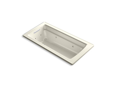Archer® 66" x 32" drop-in whirlpool bath with end drain and heater