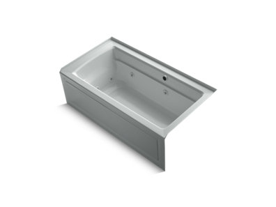 Archer® 60" x 32" alcove whirlpool bath with Bask® heated surface, integral apron, integral flange and right-hand drain