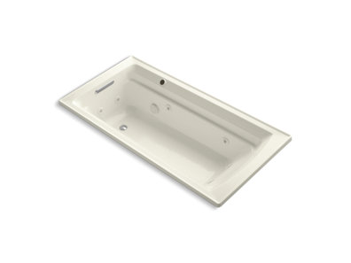 Archer® 72" x 36" drop-in whirlpool bath with end drain and Bask® heated surface