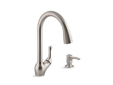 Barossa® Touchless pull-down kitchen faucet with soap/lotion dispenser