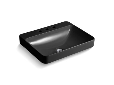 Vox® Rectangle Vessel bathroom sink with widespread faucet holes