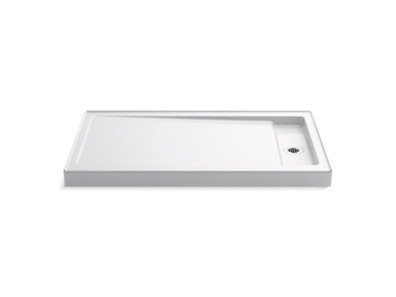 Bellwether® 60" x 34" single-threshold shower base with right offset drain
