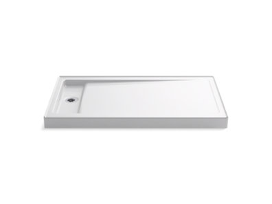 Bellwether® 60" x 34" single-threshold shower base with left offset drain