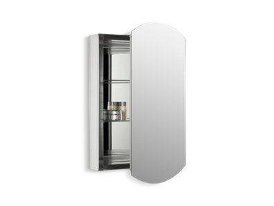 Archer® 20" W x 31" H aluminum single-door medicine cabinet, beveled edges