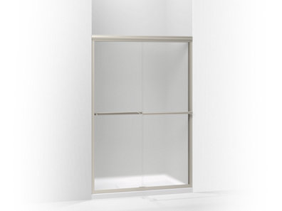 Gradient® Sliding shower door, 70-1/16" H x 42-5/8 - 47-5/8" W, with 1/4" thick Frosted glass