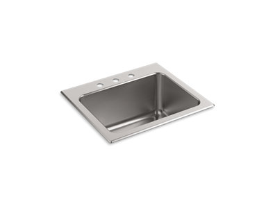 Ballad&trade; 25" x 22" x 11-9/16" top-mount utility sink with 3 faucet holes
