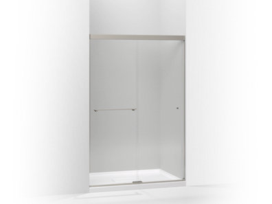 Revel® Sliding shower door, 70" H x 44-5/8 - 47-5/8" W, with 5/16" thick Crystal Clear glass