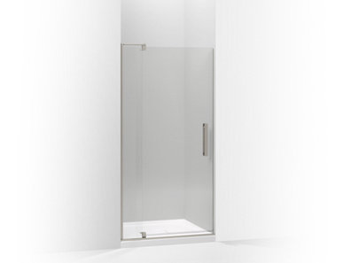 Revel® Pivot shower door, 74" H x 31-1/8 - 36" W, with 5/16" thick Crystal Clear glass