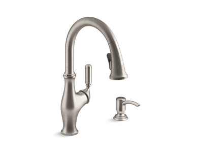 Worth® Pull-down kitchen faucet with soap/lotion dispenser