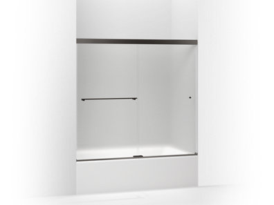 Revel® Sliding bath door, 55-1/2" H x 56-5/8 - 59-5/8" W, with 1/4" thick Frosted glass
