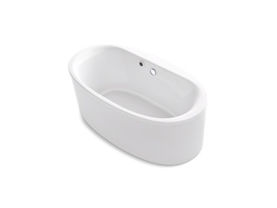 Sunstruck® 65-1/2" x 35-1/2" oval freestanding bath with Bask® heated surface and straight shroud