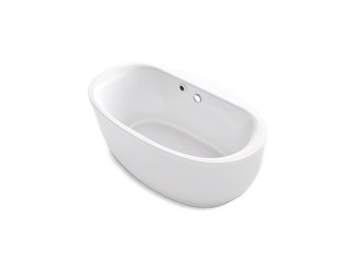 Sunstruck® 60" x 34" oval freestanding bath with Bask® heated surface and fluted shroud