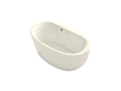 Sunstruck® 65-1/2" x 35-1/2" oval freestanding bath with Bask® heated surface and fluted shroud