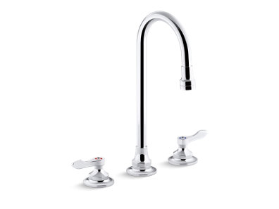 Triton® Bowe® 1.0 gpm widespread bathroom sink faucet with laminar flow, gooseneck spout and lever handles, drain not included