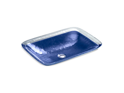 Inia® Wading Pool® Glass vessel bathroom sink in Opaque Sapphire
