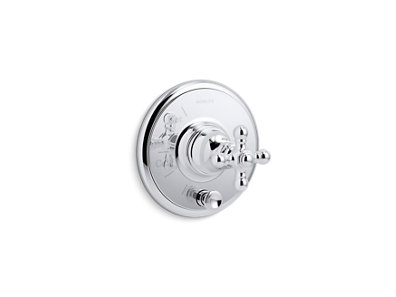 Artifacts® Rite-Temp® valve trim with push-button diverter and cross handle, valve not included