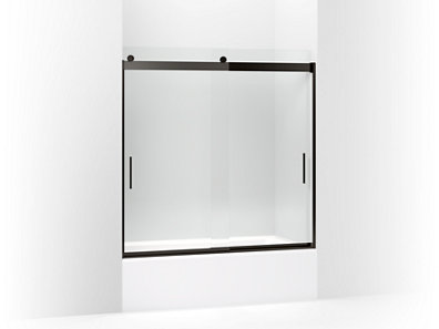 Levity® Sliding bath door, 59-3/4" H x 54 - 57" W, with 1/4" thick Crystal Clear glass