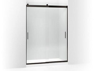 Levity® Sliding shower door, 82" H x 56-5/8 - 59-5/8" W, with 5/16" thick Crystal Clear glass