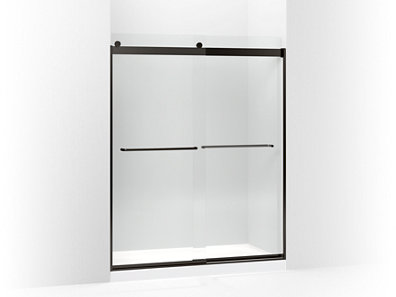 Levity® 74" H sliding shower door with 1/4" - thick glass
