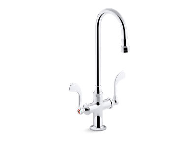 Triton® Bowe® 1.0 gpm monoblock gooseneck bathroom sink faucet with aerated flow and wristblade handles, drain not included