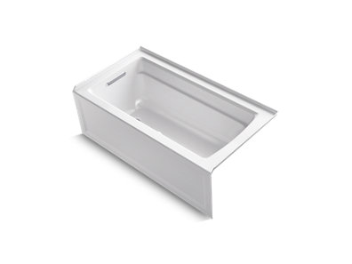 Archer® 60" x 32" alcove bath with integral apron, integral flange and left-hand drain
