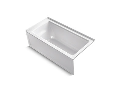 Archer® 60" x 30" alcove bath with integral apron, integral flange and right-hand drain