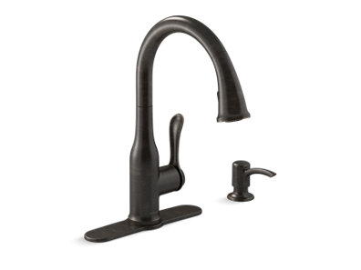 Motif® Pull-down kitchen faucet with soap/lotion dispenser