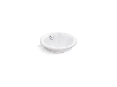 Iron Plains® Round Drop-in/undermount vessel bathroom sink with White painted underside