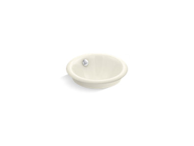 Iron Plains® Round Drop-in/undermount vessel bathroom sink with Biscuit painted underside