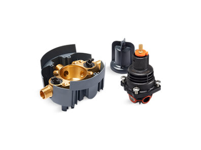 Rite-Temp® Thermostatic valve body and cartridge kit with service stops
