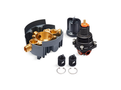Rite-Temp® Thermostatic valve body and cartridge kit with loose service stops, project pack