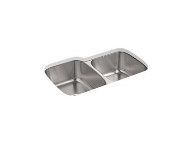 Ballad&trade; 31-1/2" x 20-1/2" x 9" undermount double-bowl large/medium kitchen sink