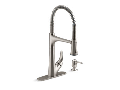 Lilyfield® Pro Single-handle semi-professional kitchen sink faucet with soap/lotion dispenser