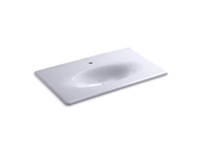 Iron/Impressions® 37" Enameled cast iron vanity top with integrated oval sink
