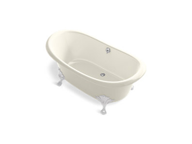 Artifacts&trade; 66-1/8" x 32-1/2" freestanding bath with Biscuit exterior