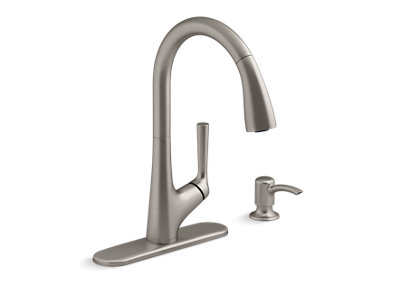 Elmbrook&trade; Pull-down kitchen faucet with soap/lotion dispenser